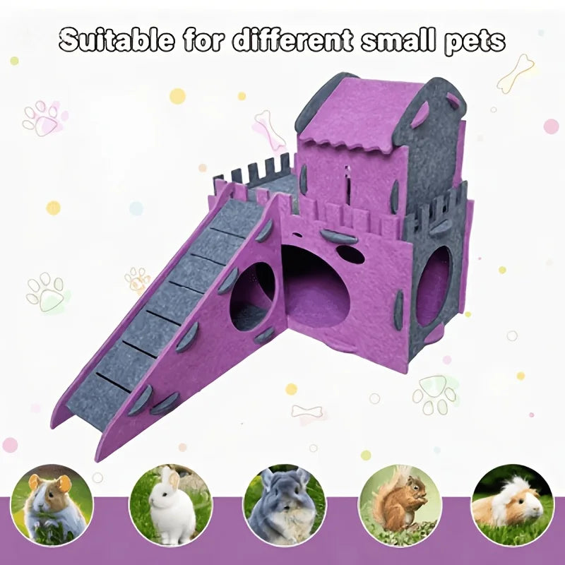 Miniature Animal Kennels And Castle Hideouts Perfect Rabbits Guinea Chinchillas Suitable All Seasons Small pets  Pet supplies