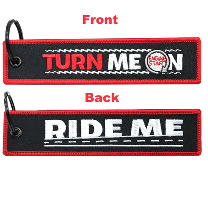 Motorcycle Keychain Double Sided Embroidery | Fashion Key Ring Gift