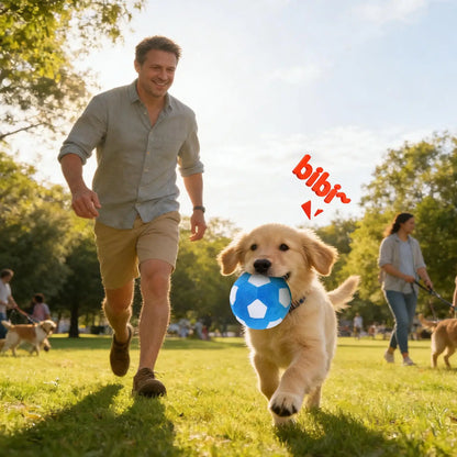 Dog Soccer Ball Toy Soft Chewing Game Plush Soft Squeaky Balls for Dogs for Indoor Outdoor Play Teething Enrichment Puppy Large