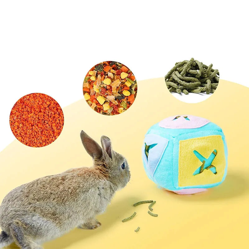 Large Rabbit Foraging Toy with Bell Washable Puzzle Feed Game Rabbit Toy for Bunnies Bunny Enrichment Toys Rabbit Toys