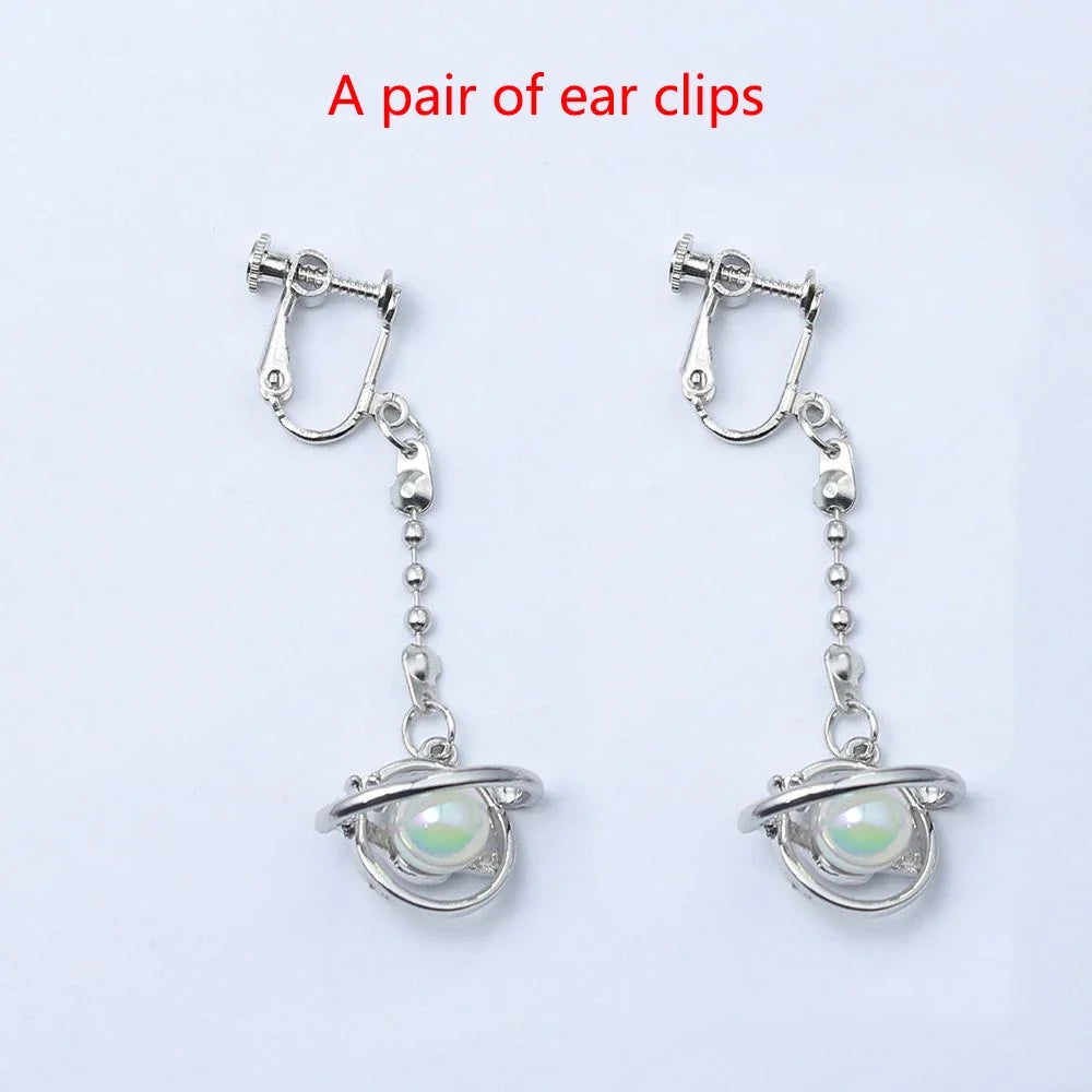 Mashle Magic and Muscles Anime Cosplay Ear Clips | Mash Finn Lance Crown Earrings