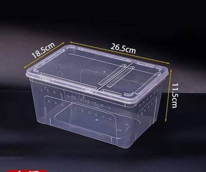 Reptile Breeding Box Terrarium Turtle Tank Silkworm Spider Horned Frog Gecko Lizard Snail Cage Portable Habitat Enclosure
