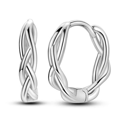 925 Sterling Silver Hoop Earrings with Zircon | Classic U-Shaped Women Jewelry