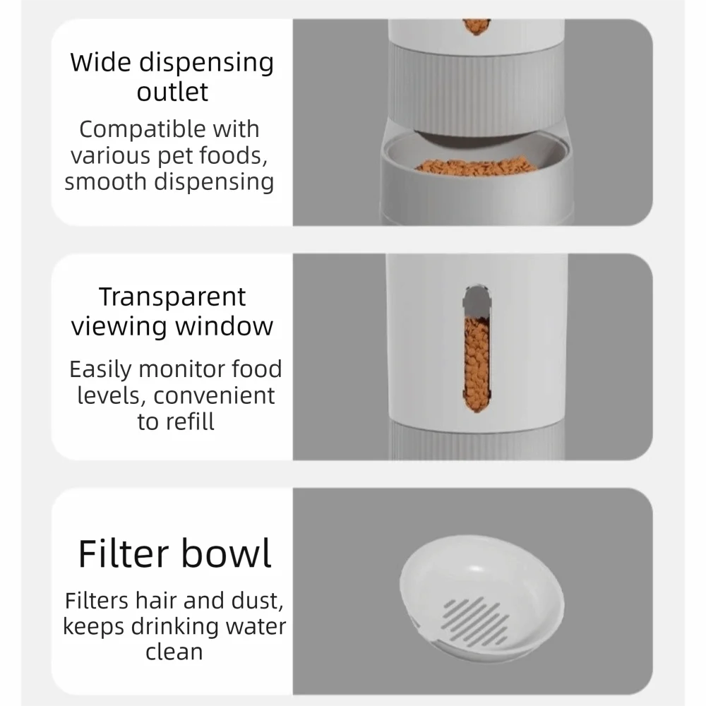 Transparent Automatic Pet Feeder Large Capacity Detachable Pet Water Dispenser Plastic Spill Proof Pet Water Fountain