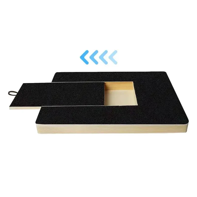 Dog Nail Scratch Board Nail Trim Pad Pull-Out Wooden Pet Scratching Board Toy Built-in Treat Box Dog Sandpaper Board Scratcher