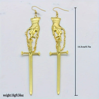 Sword Earrings for Women | Gothic Punk Drop Earrings