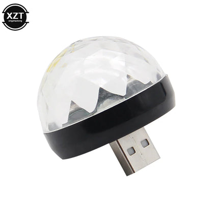Mini USB LED Car Atmosphere Light | RGB Music Sound Control DJ Disco Lamp