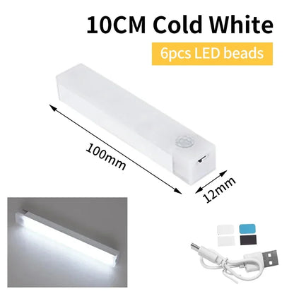 Wireless Rechargeable LED Motion Sensor Cabinet Light | Night Light for Closet Kitchen Wardrobe Stairs