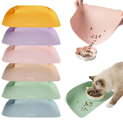 PU Leather Pet Feeding Mat Spill Proof Waterproof Oil Resistant Non Slip Bowl Holder Easy Clean Floor Protector for Dogs Cats