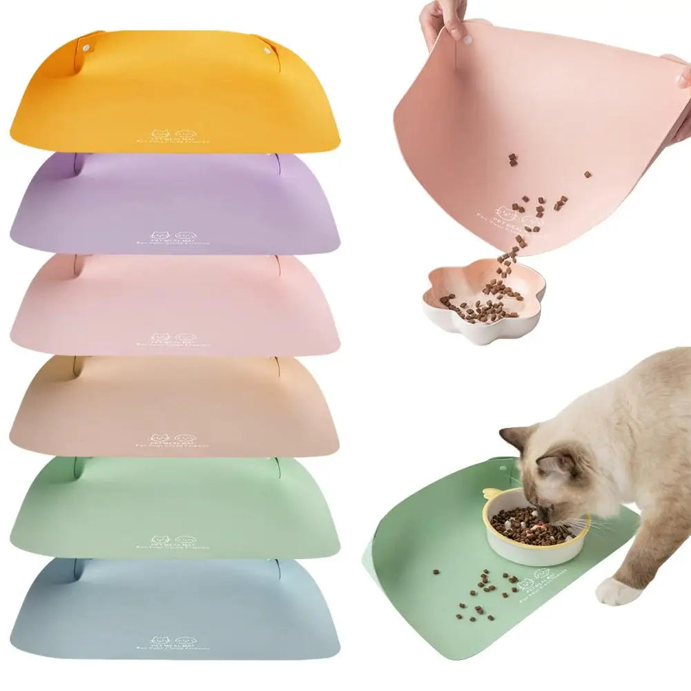 PU Leather Pet Feeding Mat Spill Proof Waterproof Oil Resistant Non Slip Bowl Holder Easy Clean Floor Protector for Dogs Cats