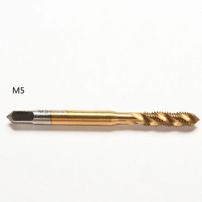 Titanium Coated HSS Spiral Fluted Machine Screw Tap Set | Metric Threading Tool