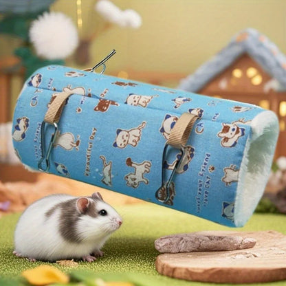 Hamster Ferret Tunnel Hammock - Warm Hanging Tube Bed for Small Animals, Guinea Pig, Rabbit & Rat Cage Accessory
