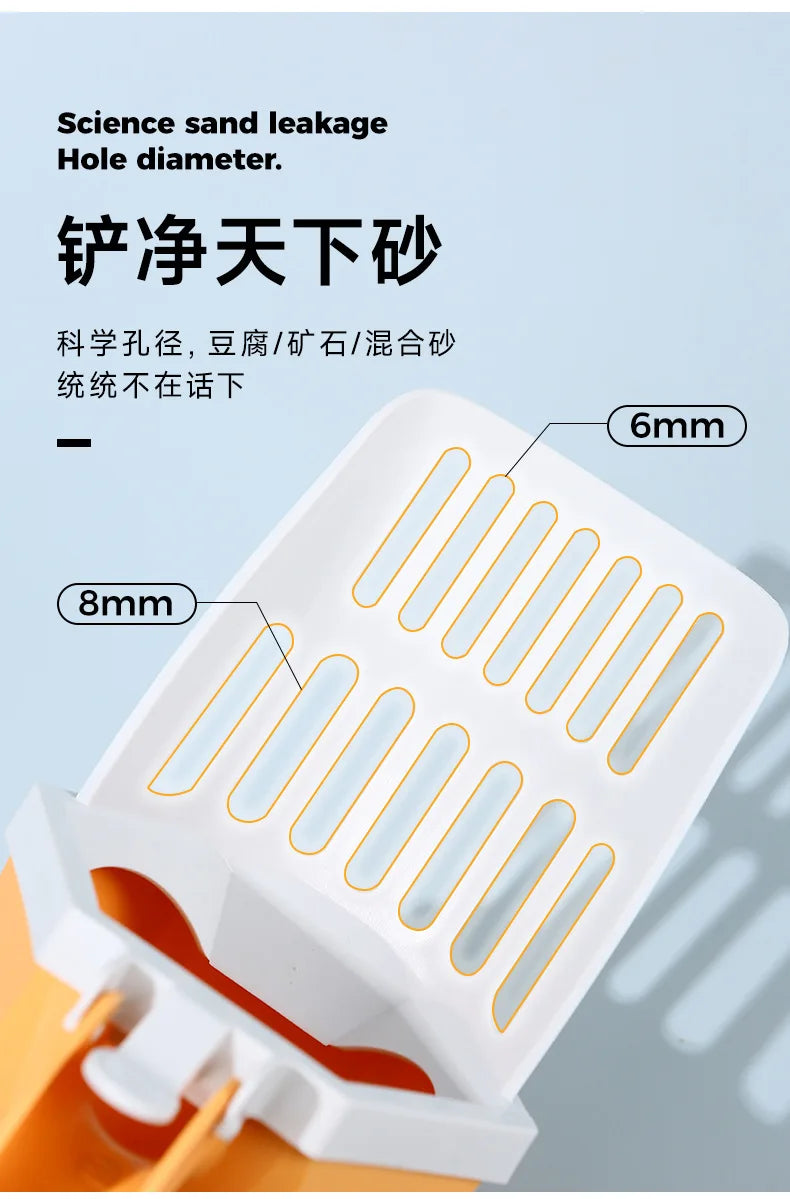Cat Litter Scooper Large Capacity Built-in Poop Bag Cats Shovel Kitty Self-Cleaning For Toilet Tray Box Clean Tool Pet Supplies