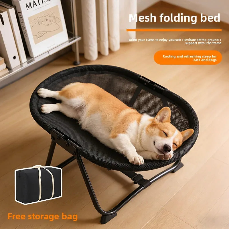 Elevated Pet Cot Bed for Dogs & Cats, All Seasons Breathable Pet Bed, Portable Foldable Outdoor Pet Supplies