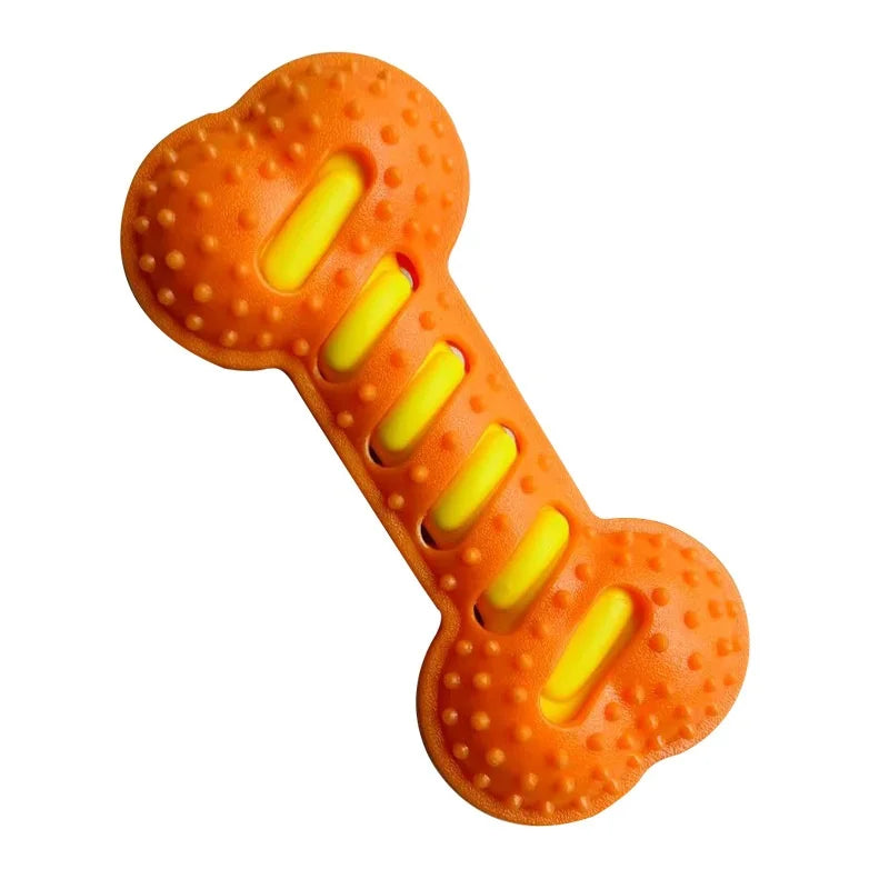 Dog Chew Toys for Aggressive Chewers, Squeaky Rubber Bone Toy, Interactive Pet Teeth Cleaning Toy for Small Medium Large Dogs