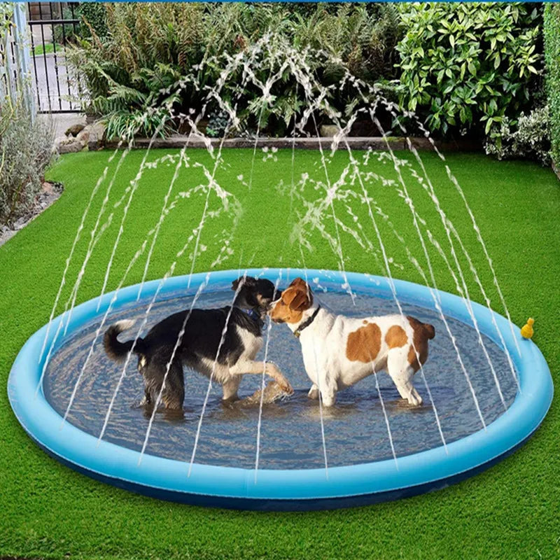 Pet Dog Water Spray Mat Pvc Inflatable Water Fountain Spray Mat Pet Bathing Mat Outdoor Water Play