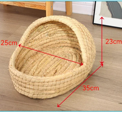 Grass Woven Bird Nest Rabbit Grass Nest Grass Mat Hamster Accessories Slippers Rabbit Nest Rabbit Winter Warm Pet Supplies