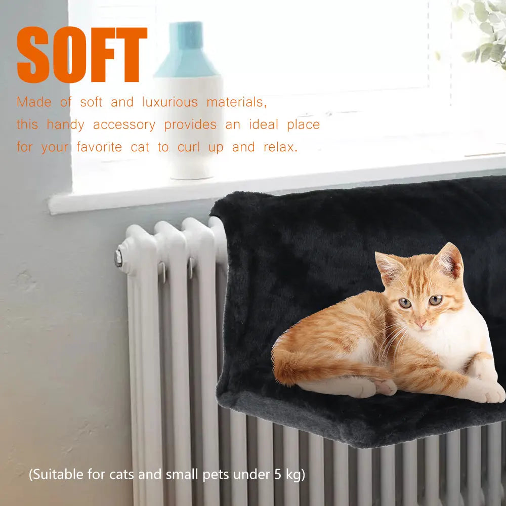 Cat Hanging Bed Pet Animal Radiator Bed Warm Fleece Basket Cradle Hammock Metal Iron Frame Removable Cat Hammock
