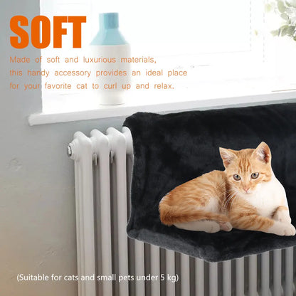 Cat Hanging Bed Pet Animal Radiator Bed Warm Fleece Basket Cradle Hammock Metal Iron Frame Removable Cat Hammock