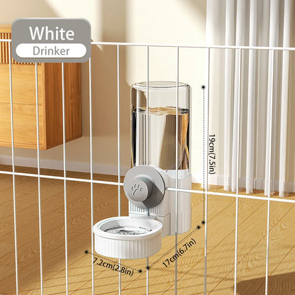 1.2L Automatic Pet Feeder Cage Hanging Bowl，Suitable for Small Puppy Cat Rabbit Food Container Dispenser Bowl