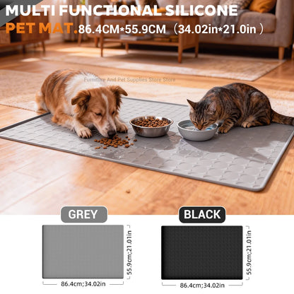 Pet Placemat Nonspill Easy to Clean Foldable Cat and Dog Feeding Mat Silicone Non-slip Waterproof Pet Mat