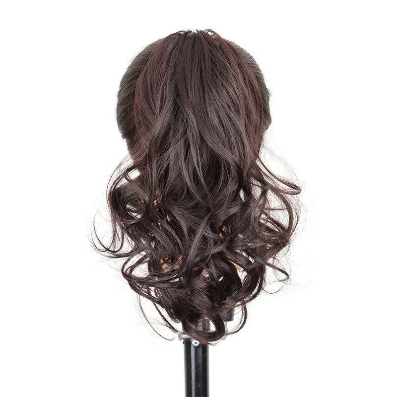 10Inch Short Wavy Curly Ponytail Hair Extension | Clip-in Claw Clip Hairpiece for Women