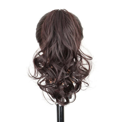 10Inch Short Wavy Curly Ponytail Hair Extension | Clip-in Claw Clip Hairpiece for Women