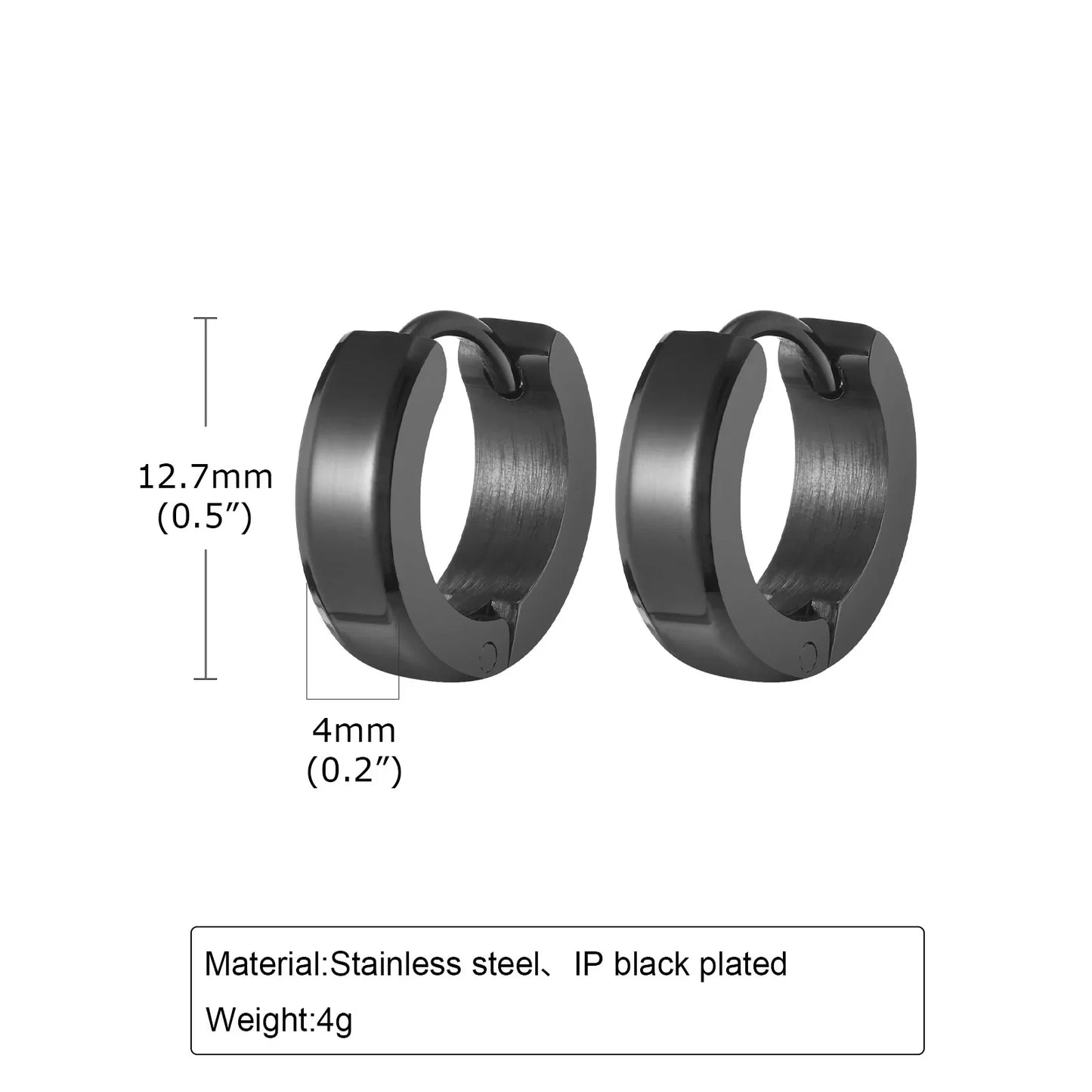 Men Hoop Earrings | Stainless Steel Small Huggies Earrings for Daily Wear