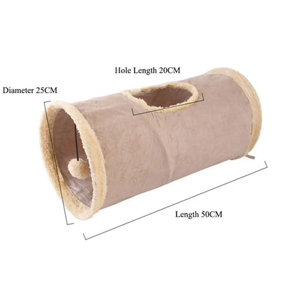 Collapsible Suede Fabric Puppy Kitten Rabbit Pet House Tunnel Holes Channel Tunnel Tube Cat Tunnel Pet Supplies Cat