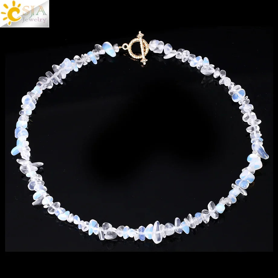 Natural Chip Stone Choker Necklace | Bohemia Crystal Bead Jewelry
