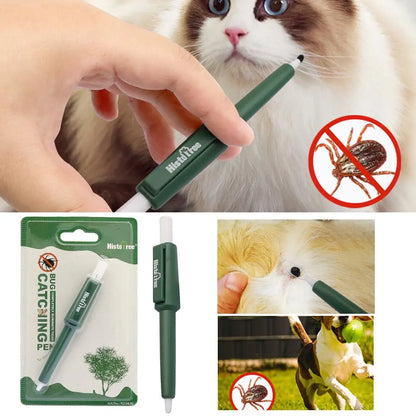 1 Pc Pet Tick Remover Tool Durable Family Pet Flea Control Waterproof Portable Rustproof Tick Removal Pen For Cat Dog And Humans