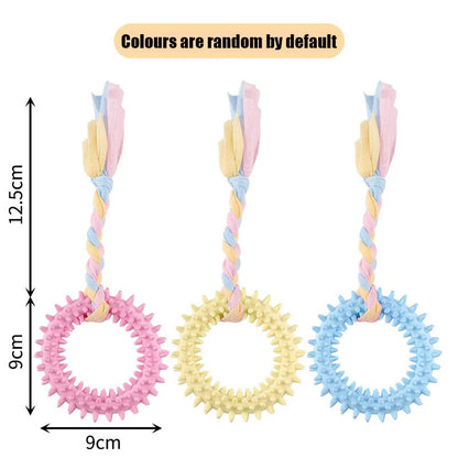 Dog Toys Bichon Frise Teddy Braided Rope Knot Indoor Training Interactive Play Grinding Teeth Cleaning Rubber Pets Toy Supplies