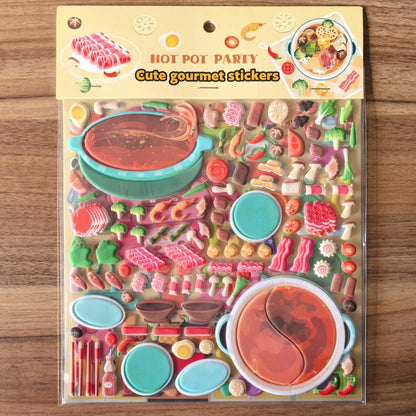 9 Styles Cute Double Layer 3D Foam Stickers | Alphabet, Cars, Food Cartoon for DIY Notebook, Journal & Phone Case Decoration