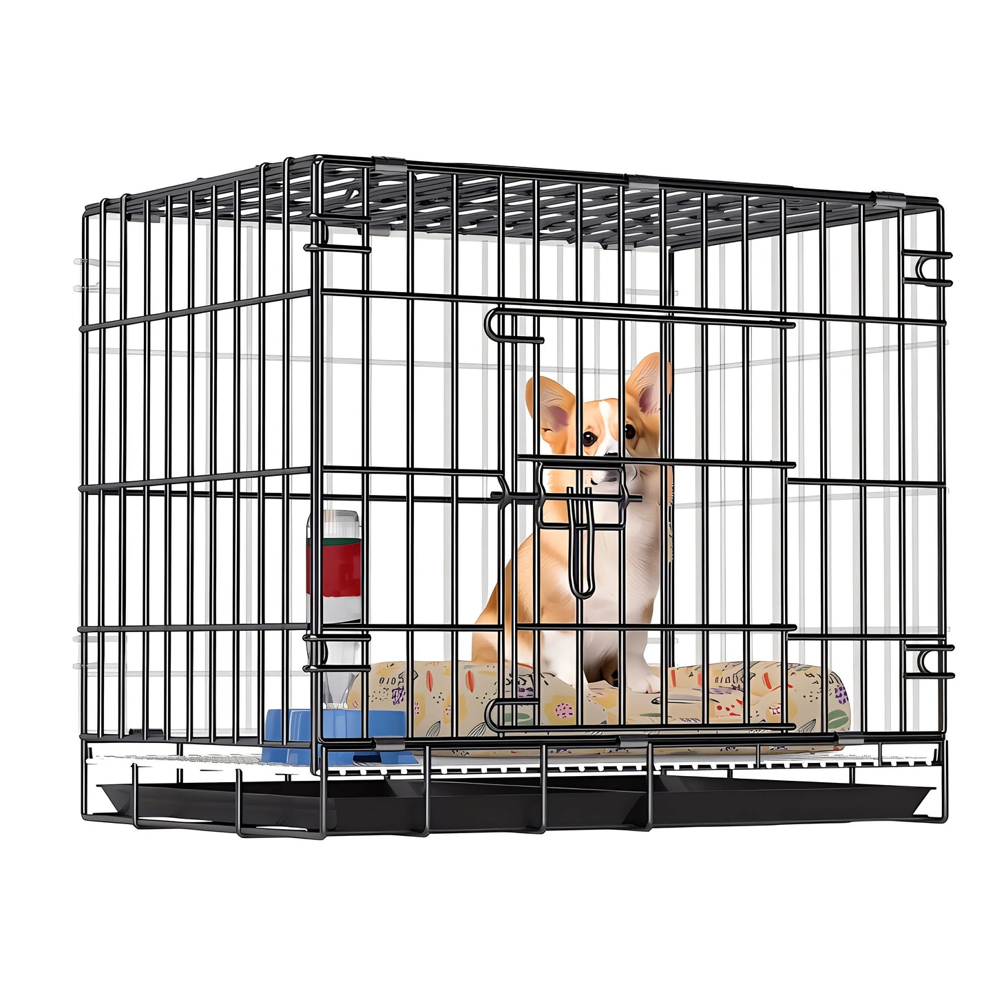 Dog Cage, Small and Medium-Sized Dog, Pet Cage, Fence, Thickened, Large Dog, Household Folding Dog Bed, Car Cage, Cat Cage