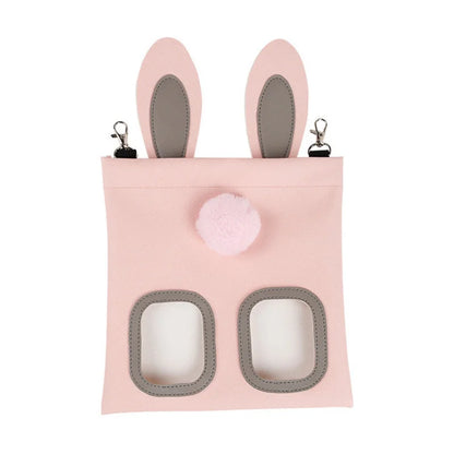 Rabbit Hay Feeder Bag - Adjustable Chew-Proof Foraging Pouch for Bunny/Chinchilla/Hamster Cages Hanging Hay Dispenser with Clips
