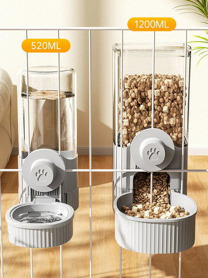 1.2L Automatic Pet Feeder Cage Hanging Bowl，Suitable for Small Puppy Cat Rabbit Food Container Dispenser Bowl