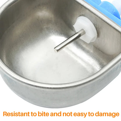 1Pcs Rabbit Water Bowl Farm Rabbit Automatic Drinker Rabbit Cage Fix Cup Raising Fox Mink Stainless Steel Plastic Drinking Bowl