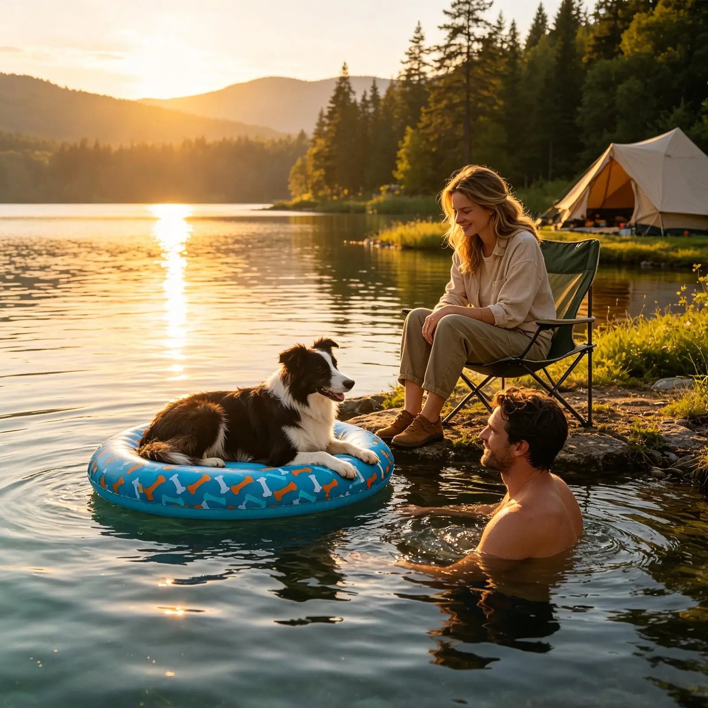Pet Water Float Inflatable Dog Pool Floating Mat Anti-Slip PVC Pool Swimming Ring for Lake Beach Games Water Party Pond