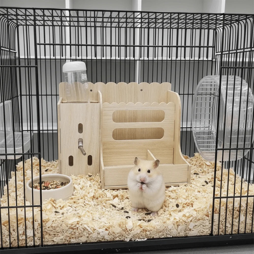 2 in 1 Rabbit Hay Feeder Bite Resistant Detachable Rabbit Food Manger with Bottle Rabbit Hay Rack Cage Accessories