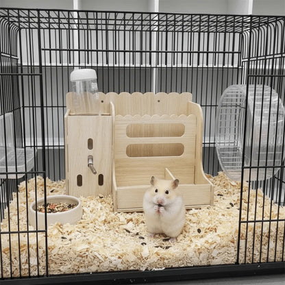 2 in 1 Rabbit Hay Feeder Bite Resistant Detachable Rabbit Food Manger with Bottle Rabbit Hay Rack Cage Accessories