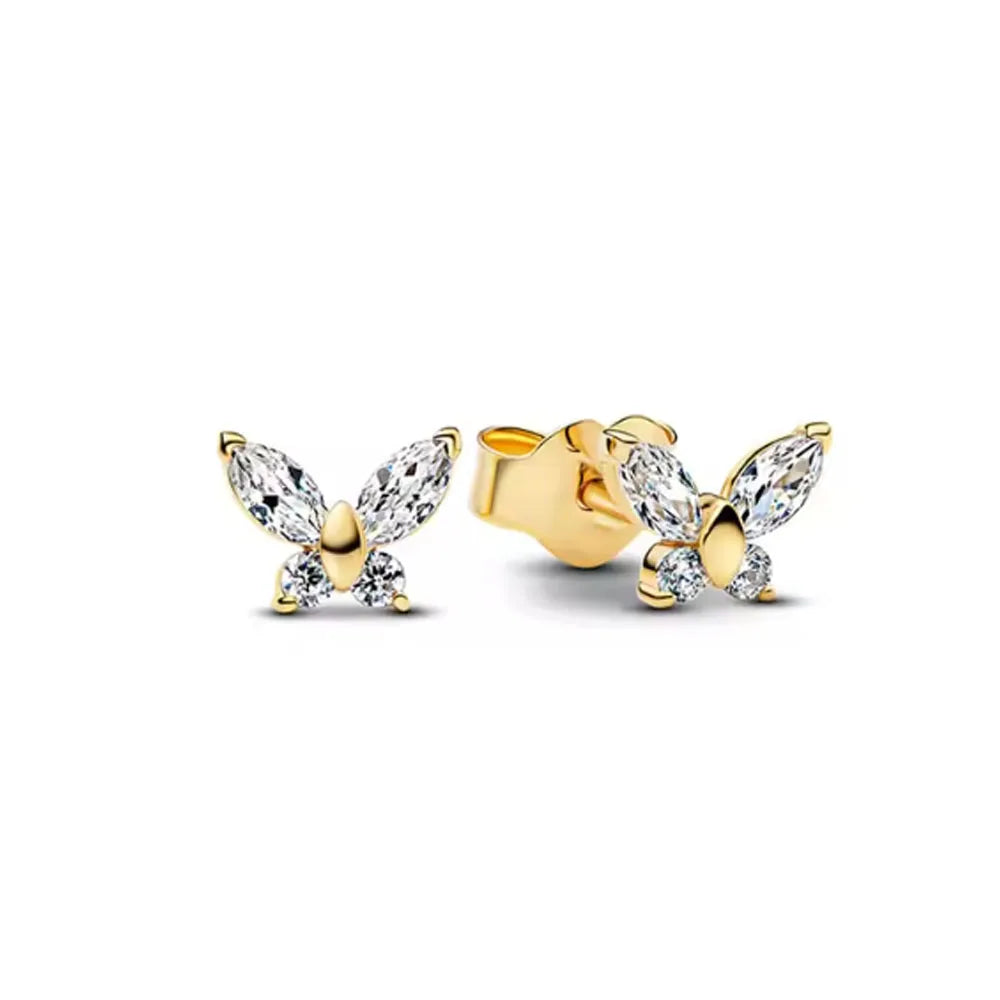 925 Silver Butterfly Cherry Stud Earrings | Fine Jewelry Gift for Women