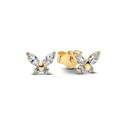 925 Silver Butterfly Cherry Stud Earrings | Fine Jewelry Gift for Women