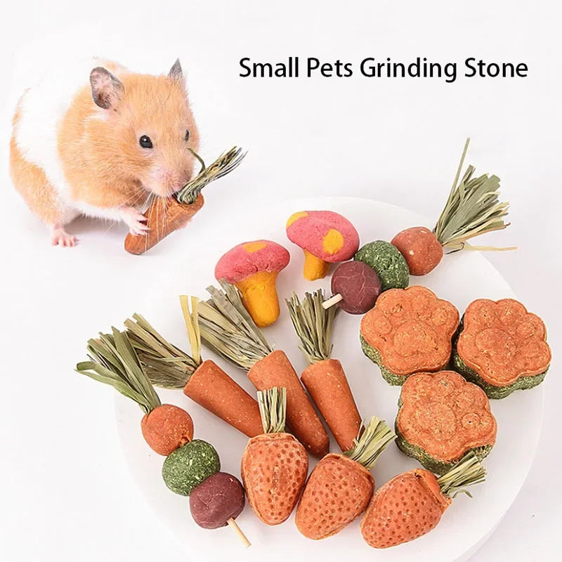 3pcs Guinea Pig Hamster Rabbit Teeth Fruit Grinding Small Pet Supplies Minerals Molar Stone Chew Toys for Chinchilla Dog Totoro
