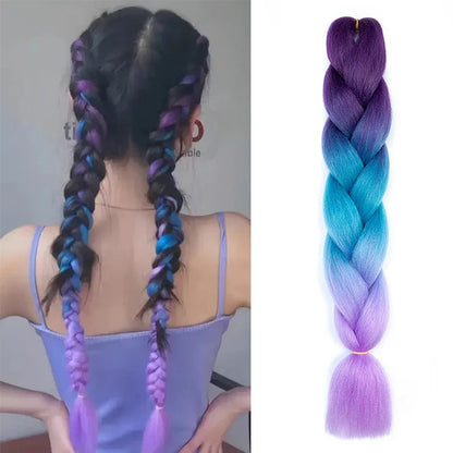 24Inch Jumbo Braid Hair Extensions | Long Straight Yaki Pre Stretched Synthetic Hair