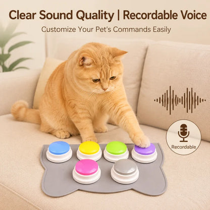 Pet Communication Button Recordable Talking Training Buzzer Cat Dog Toys Talking Starters  Speaking Button Portable Pet Supplies