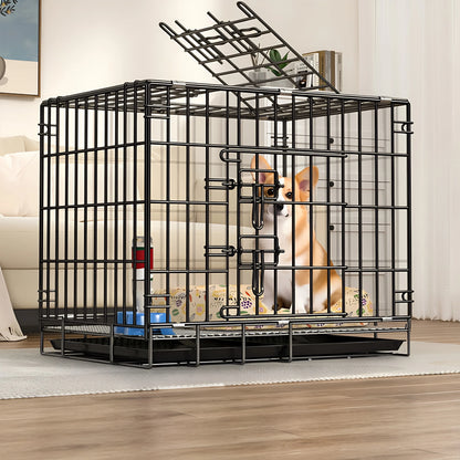Dog Cage, Small and Medium-Sized Dog, Pet Cage, Fence, Thickened, Large Dog, Household Folding Dog Bed, Car Cage, Cat Cage