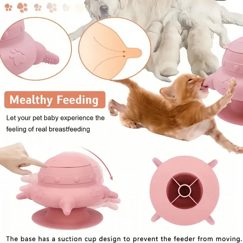 Pet Pacifier Feeder Pet Silicone Breast Feeder Multifunctional Puppy Feeding Bottles Food Storage Container for Kitten Dog Cat
