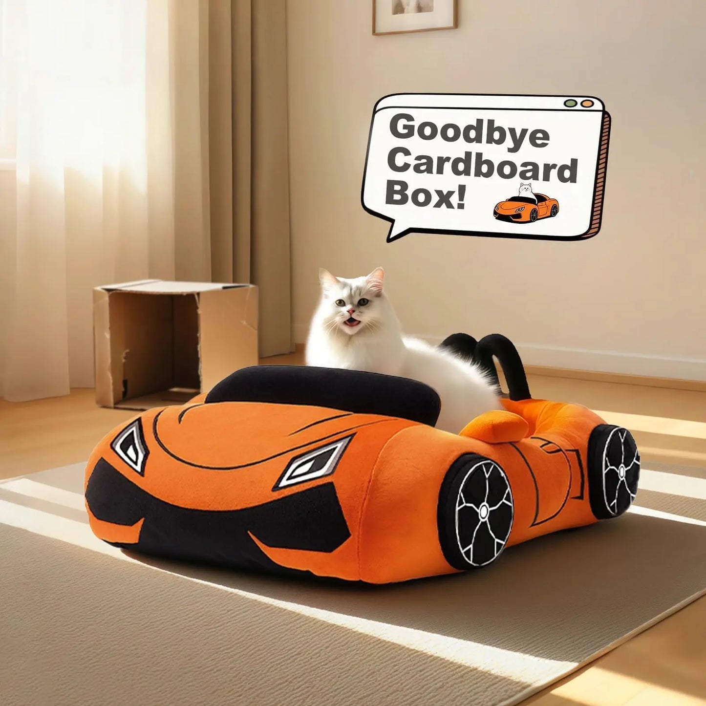 Supercar Cat Beds Kitten Bed Soft and Cozy Small Dog Beds with Pillow Washable Pet Mat for Puppy Kitty Funny Cats Toys Supplies