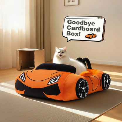 Supercar Cat Beds Kitten Bed Soft and Cozy Small Dog Beds with Pillow Washable Pet Mat for Puppy Kitty Funny Cats Toys Supplies