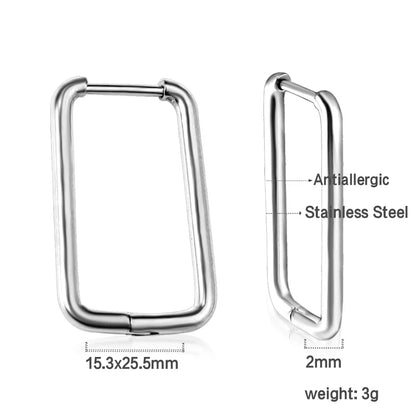 LUXUSTEEL U-Shaped and Geometric Hoop Earrings | Anti-Allergy Stainless Steel Earrings for Women and Men